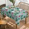 Summer Tablecloth 60×84 Inch Rectangle – Tropical Flower & Monstera Green Washable Table Cover for Parties, Picnics, and Seasonal Dinner Décor